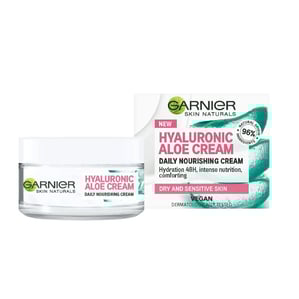 Garnier Skin Naturals Хидратиращ подхранващ крем за суха и чувствителна кожа с алое x50 мл