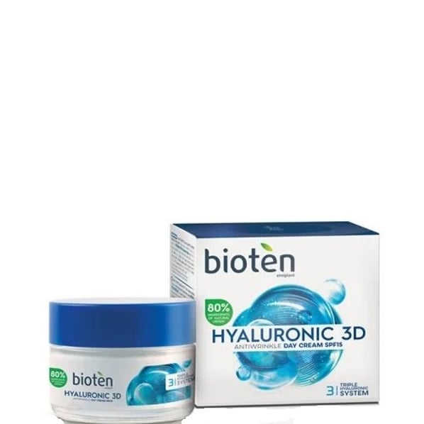 Bioten Hyaluronic 3D Дневен крем за лице против бръчки с хиалуронова киселина x50 мл