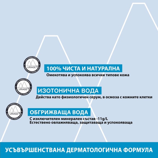 Uriage Хидратираща и успокояваща термална вода x300 мл