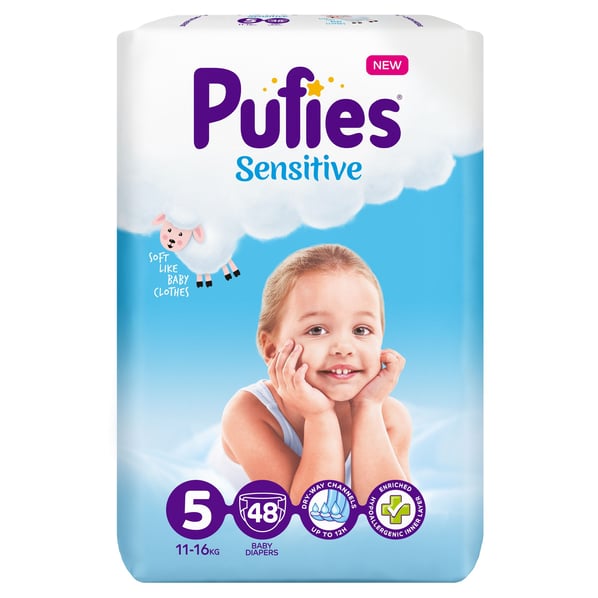 Pufies MAXI PACK (MP) sensitive - JUNIOR 48 PCS