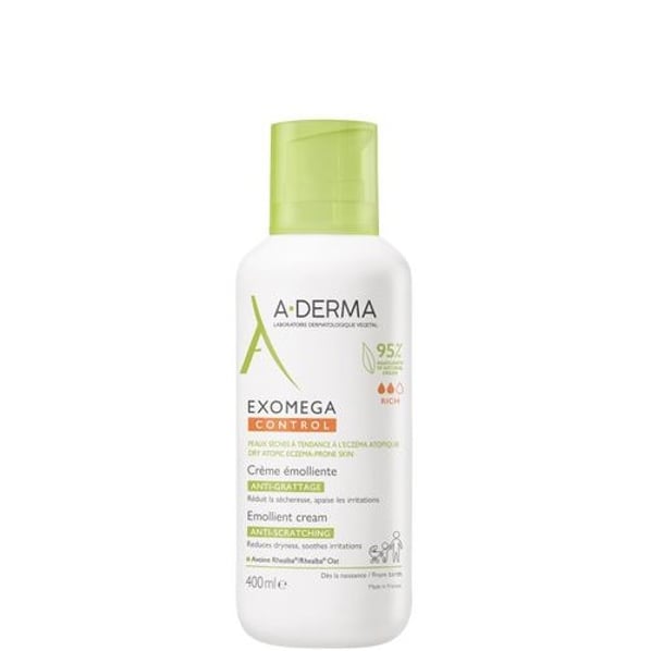 A-Derma Exomega Control Емолиентен крем за лице и тяло за много суха и атопична кожа x400 мл
