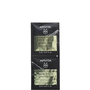 Apivita Express Beauty Почистваща маска за лице със зелена глина 2x8 мл