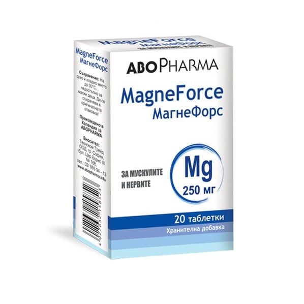 MagneForce 250 мг Магнезий за мускули и нерви x20 таблетки Abopharma
