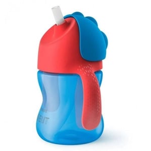 Avent чаша със сламка 200мл., синЯ, 9М.+
