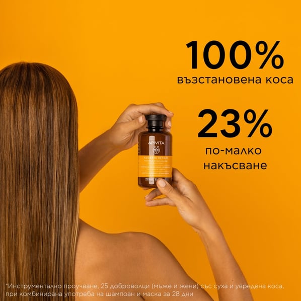 Apivita Keratin Repair Подхранващ и възстановяващ шампоан за суха коса х250 мл