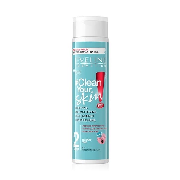 Eveline CLEANYOURSKIN почистващ и матиращ тоник - 225мл.