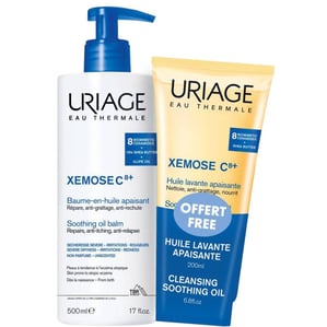 Комплект Uriage Xemose C8 Олио-балсам x500 мл+ Почистващо душ-олио x200 мл