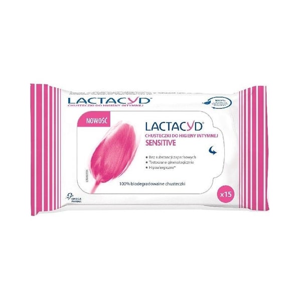 Lactacyd sensitive интимни кърпи
