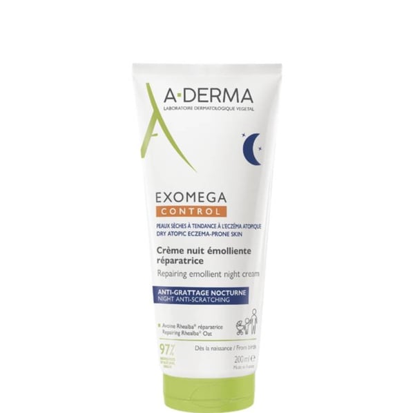 A-Derma Exomega Control Възстановяващ емолиентен нощен крем крем за суха и атопична кожа x200 мл