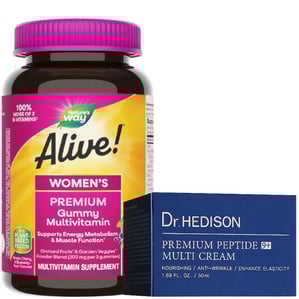 Dr.Hedison Premium Peptide 9+ Многофункционален крем с пептиди x50 мл + Alive Мултивитамини за жени х75 желирани таблетки Nature's Way
