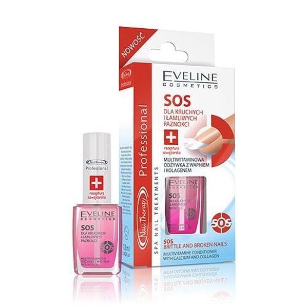 Eveline NAILS балсам с калций и КОЛАГЕН за НОКТИ SOS, 12мл.