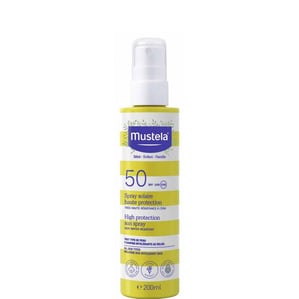 Mustela Слънцезащитен спрей за лице и тяло за бебета и деца SPF50+ x200 мл