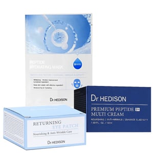 Комплект Dr.Hedison Хидратираща шийт маска 23 мл x1 бр + Хидрогелни пачове за под очите 60х1.4 г + Premium Peptide 9+ Многофункционален крем x50 мл