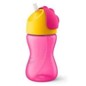 Avent чаша със сламка 300мл., розовА, 12М+