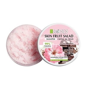 Nature of Agiva Fruit Salad Захарен скраб за лице и тяло с йогурт, розова вода и шоколад x200 мл