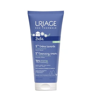 Uriage Bebe 1er Нежен пенлив душ-крем за бебета и деца за лице, тяло и коса с органичен еделвайс x200 мл