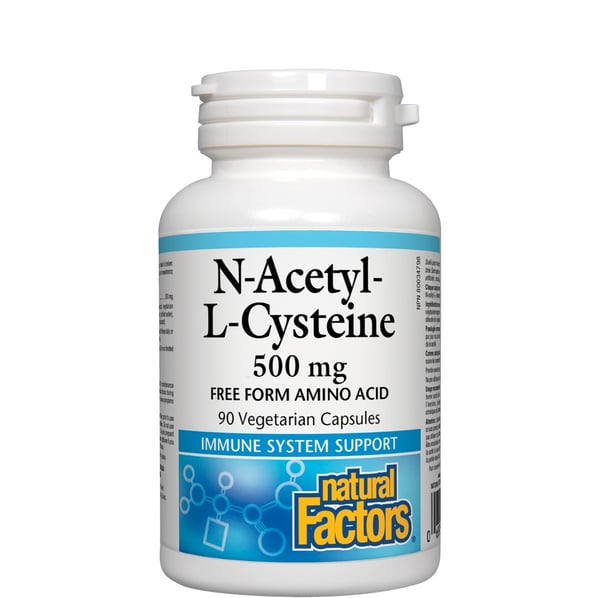 N-Acetyl-L-Cysteine 500 мг при вирусни заболявания х90 капсули Natural Factors