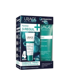 Комплект Uriage Hyseac 3-Regul+ Глобална грижа против несъвършенства за комбинирана и мазна кожа х40 мл + Почистващ гел х50 мл