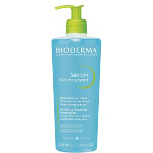 Bioderma Sebium Измиващ гел за комбинирана и мазна кожа с помпа х500 мл