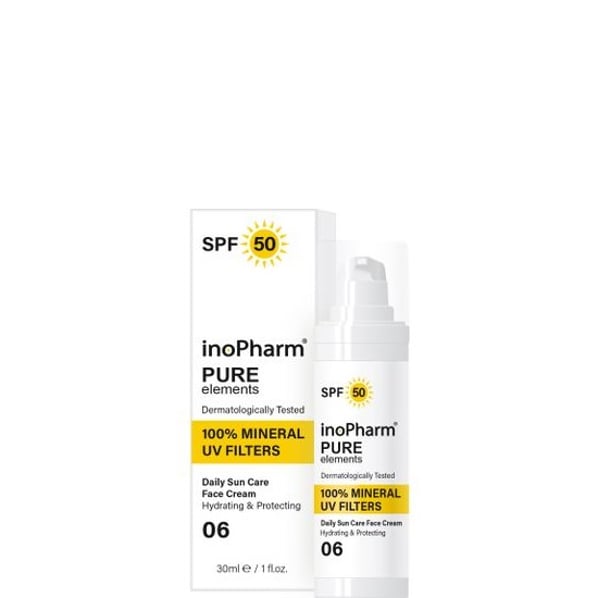 InoPharm Pure Elements Слънцезащитен крем за лице SPF50 x30 мл