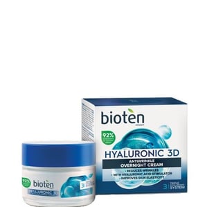 Bioten Hyaluronic 3D Нощен крем за лице против бръчки с хиалуронова киселина х50 мл