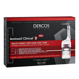 Vichy Dercos Aminexil Clinical 5 Мулти актив ампули против косопад за мъже 21 монодози х6 мл