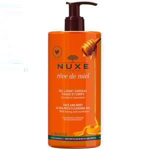 Nuxe Reve de miel Почистващ гел за суха кожа за лице и тяло x750 мл