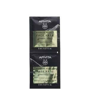 Apivita Express Beauty Почистваща маска за лице със зелена глина 2x8 мл