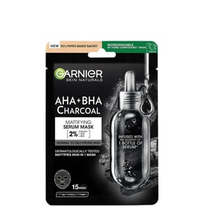 Garnier Skin Naturals Матиращa лист серум-маска за лице с активен въглен x28 г 