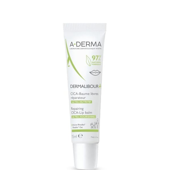 A-Derma Dermalibour+ Cica Възстановяващ балсам за устни х15 мл