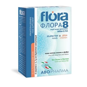 Flora 8 за чревно здраве за деца и възрастни х6 сашета Abopharma