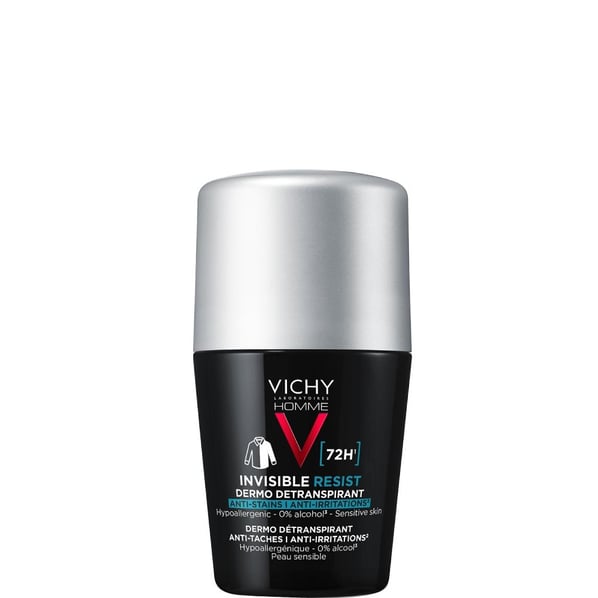 Vichy Homme Invisible Resist Дермо рол-он дезодорант против изпотяване за мъже 72 часа х50 мл