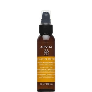 Apivita Keratin Repair Подхранващо олио за суха и увредена коса x100 мл