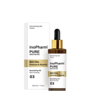 InoPharm Pure Elements Био масло за лице и шия с шипка и вечерна иглика x30 мл