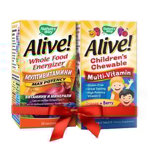 Комплект Alive Мултивитамини x30 таблетки + Мултивитамини за деца х30 дъвчащи таблетки