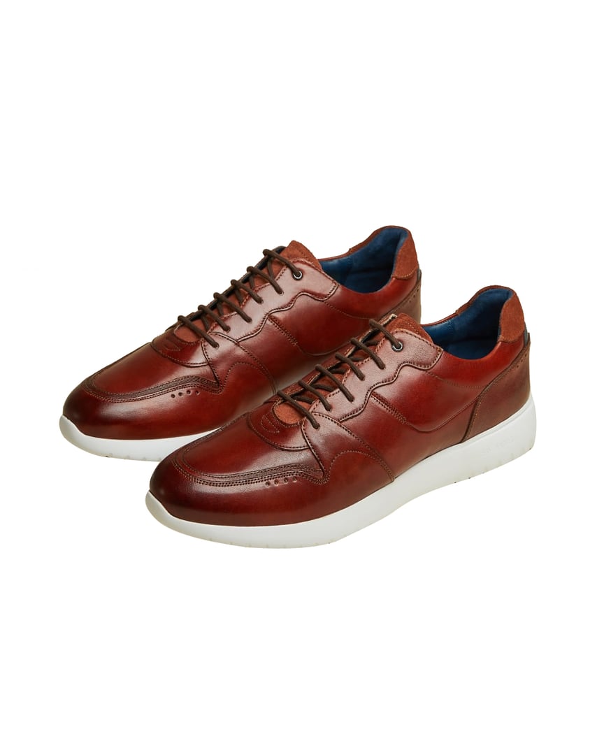 TED BAKER SNEAKER ΔΕΡΜΑΤΙΝΟ ΤΑΜΠΑ ΜΕ ΛΕΥΚΗ ΣΟΛΑ