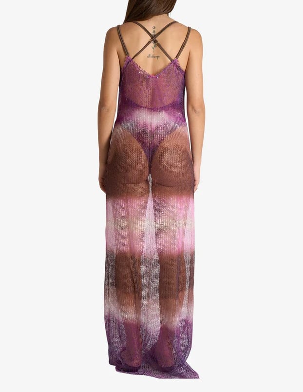 PIN-UP TIE DYE LONG STRAP DRESS-VIOLA
