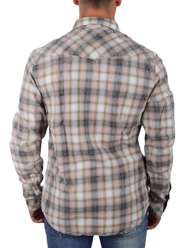 GARCIA JEANS ΠΟΥΚΑΜΙΣΟ 100%ΒΑΜΒΑΚΙ ΚΑΡΩ ΜΕ ΤΣΕΠΑΚΙΑ ΕΜΠΡΟΣ SLIM FIT