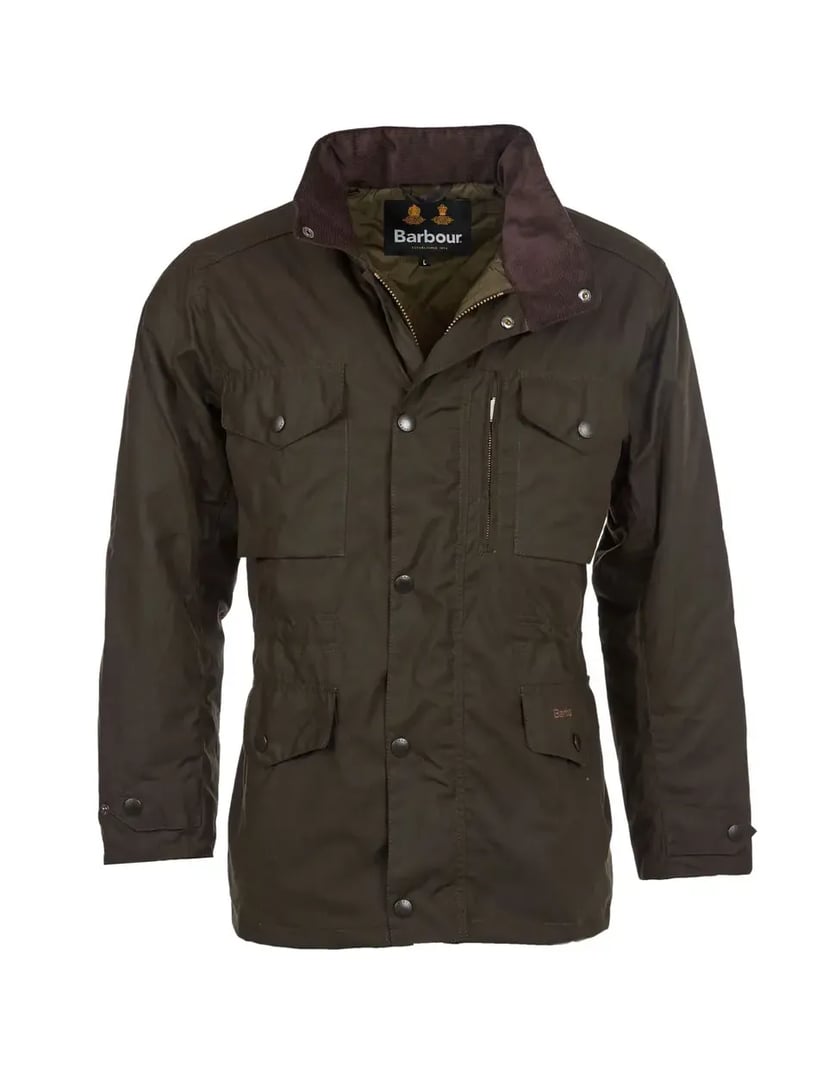 BARBOUR ΜΠΟΥΦΑΝ ΚΕΡΩΜΕΝΟ ΛΑΔΙ ΜΕ ΨΗΛΟ ΓΙΑΚΑ ΚΑΙ ΤΣΕΠΕΣ ΣΤΟ ΠΛΑΙ ΚΑΙ ΣΤΟ ΣΤΗΘΟΣ ΚΑΝΟΝΙΚΗ ΓΡΑΜΜΗ