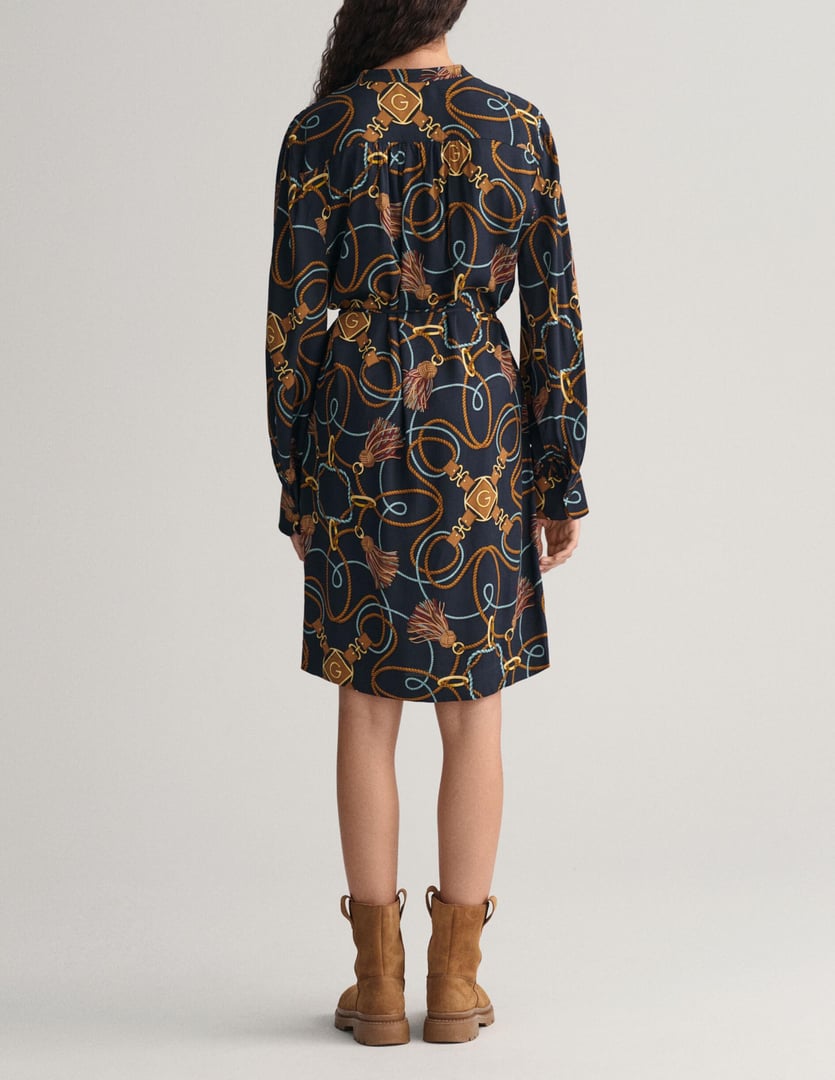 GANT WOMAN Rope Print Shirt Dress ΦΟΡΕΜΑ , RELAXED FIT