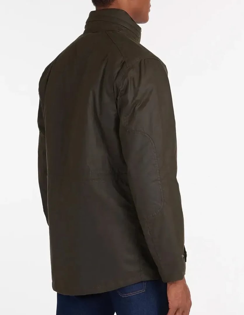 BARBOUR ΜΠΟΥΦΑΝ ΚΕΡΩΜΕΝΟ ΛΑΔΙ ΜΕ ΨΗΛΟ ΓΙΑΚΑ ΚΑΙ ΤΣΕΠΕΣ ΣΤΟ ΠΛΑΙ ΚΑΙ ΣΤΟ ΣΤΗΘΟΣ ΚΑΝΟΝΙΚΗ ΓΡΑΜΜΗ