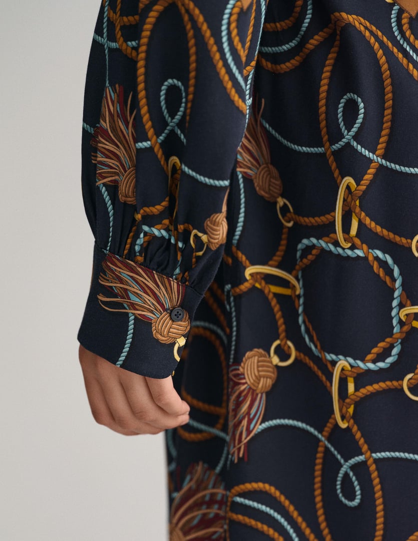 GANT WOMAN Rope Print Shirt Dress ΦΟΡΕΜΑ , RELAXED FIT