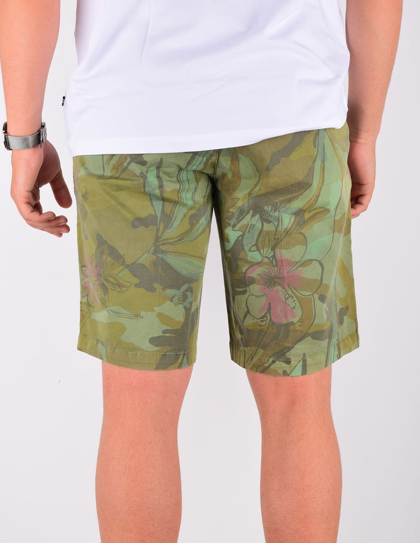 POLBOT ΒΕΡΜΟΥΔΑ FLORAL ΜΕ ΠΛΑΓΙΕΣ ΤΣΕΠΕΣ CHINO 100%ΒΑΜΒΑΚΙ REGULAR FIT