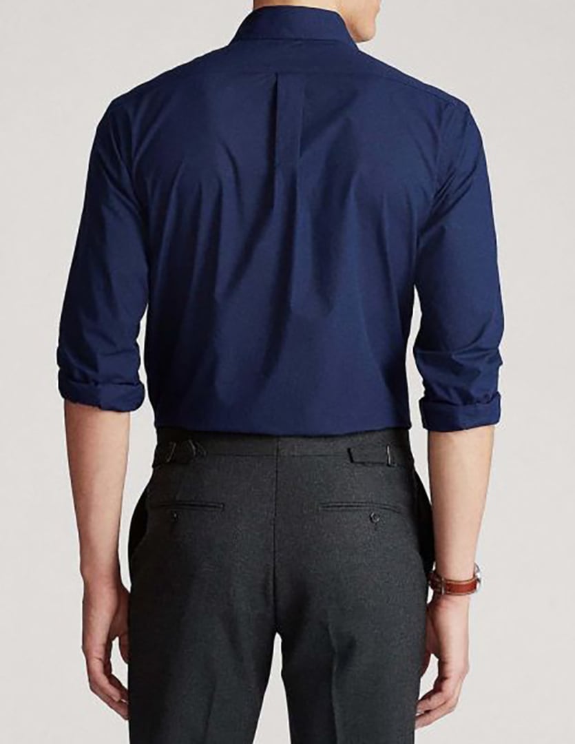 POLO RALPH LAUREN CUBDPPCS-LONG SLEEVE-SPORT SHIRT πουκαμισο Stretch ύφασμα μπλε Button-down γιακάς με κεντημενο Logo εμπρος κανονικη γραμμη