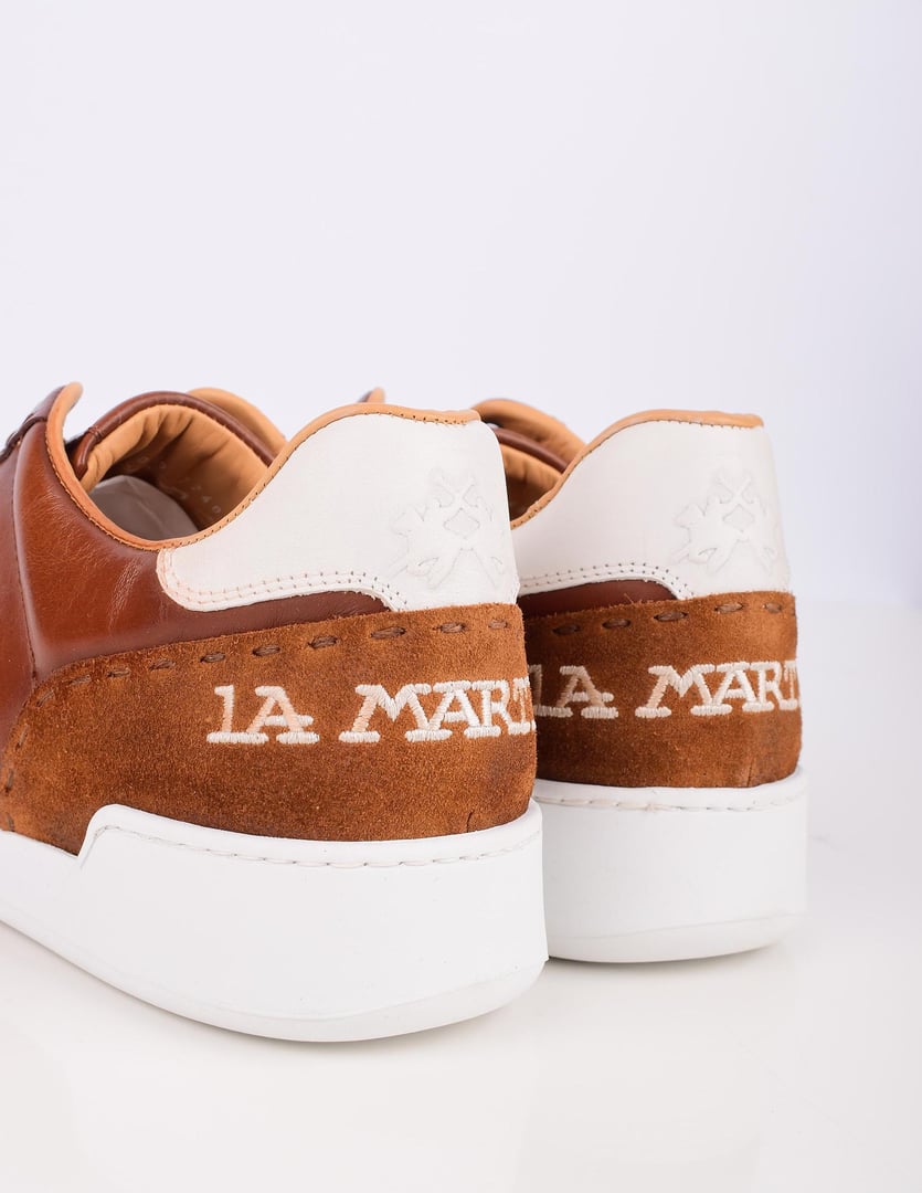 LA MARTINA SNEAKERS 100%ΔΕΡΜΑ ΜΕ ΤΥΠΩΜΕΝΟ LOGO ΣΤΟ ΠΛΑΙ