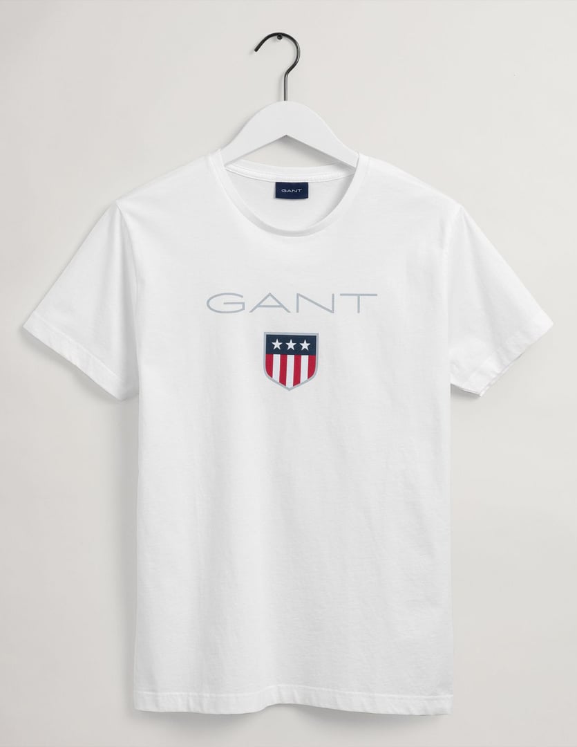 GANT " Shield T - Shirt " 100% COTTON ΜΕ LOGO PRINT ΣΤΟ ΣΤΗΘΟΣ, REGULAR FIT 
