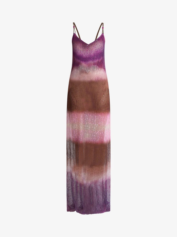 PIN-UP TIE DYE LONG STRAP DRESS-VIOLA