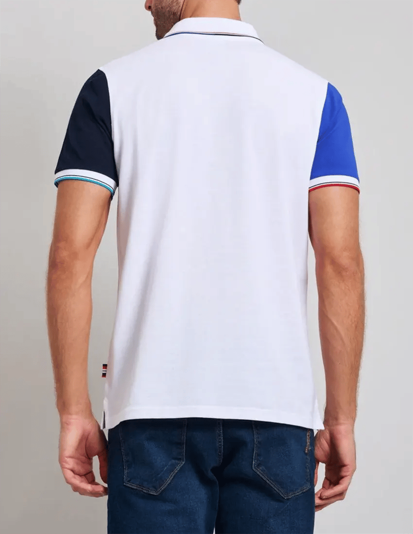 Beverly Hills Polo Club Ανδρικό Team Colours Polo Piqué 100% Βαμβάκι Modern Slim Fit με Κεντήματα, σε χρώμα Λευκό Ghost White 