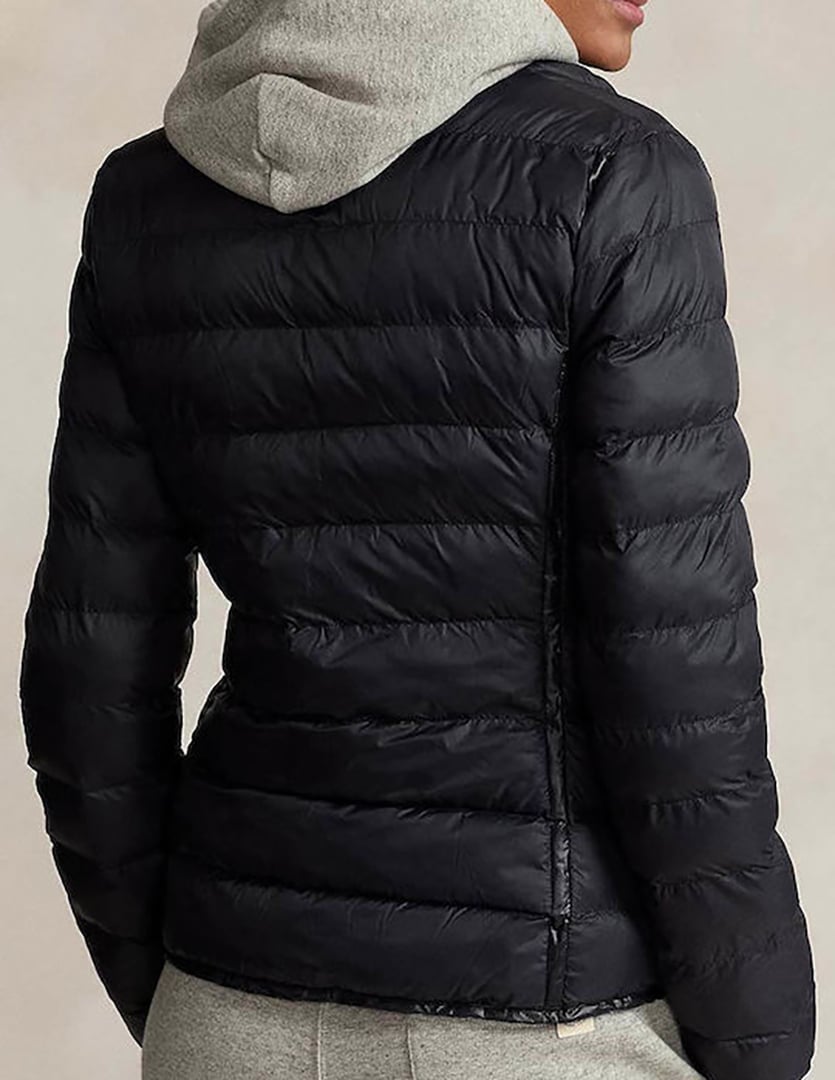 POLO RALPH WOMAN HRLW PK JKT-INSULATED-COAT Κοντό Γυναικείο Puffer Μπουφάν για Χειμώνα Μαύρο