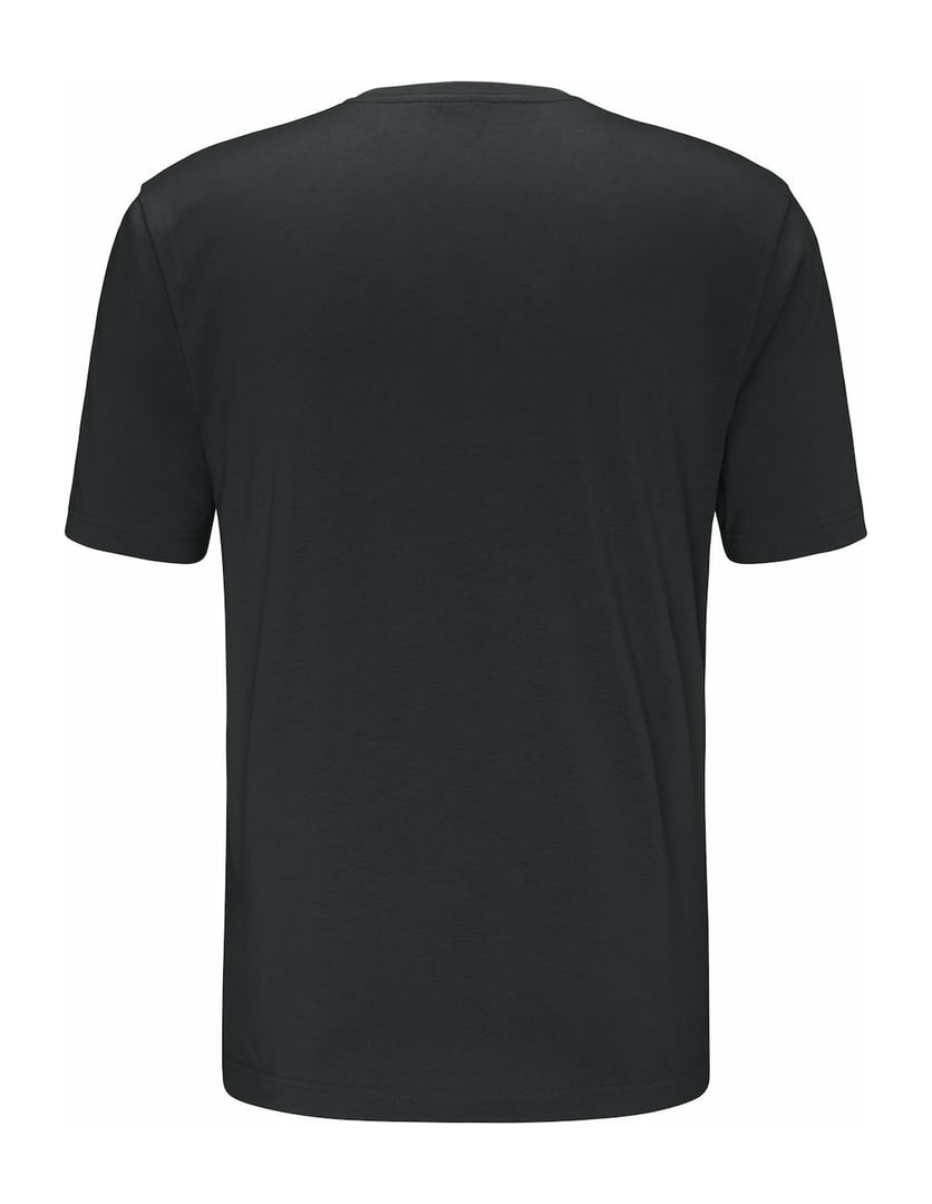 FYNCH-HATTON T-Shirt ΜΕ ΛΑΙΜΟΚΟΨΗ ΜΑΥΡΟ 100%ΒΑΜΒΑΚΙ ΚΑΙ ΚΕΝΤΗΜΕΝΟ LOGO ΕΜΠΡΟΣ REGULAR FIT 